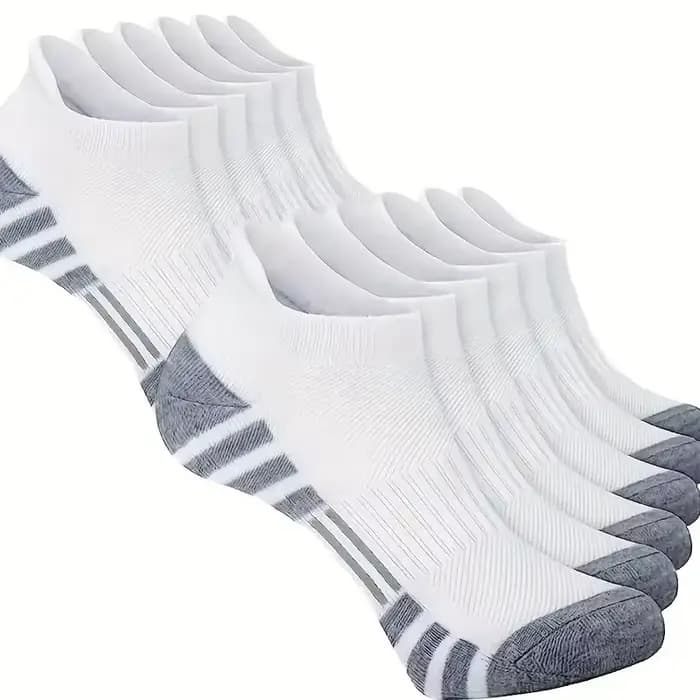6/12 paires de chaussettes de course confortables et rembourrées, légères, évacuant l'humidité, respirantes, coupe basse, languettes antidérapantes