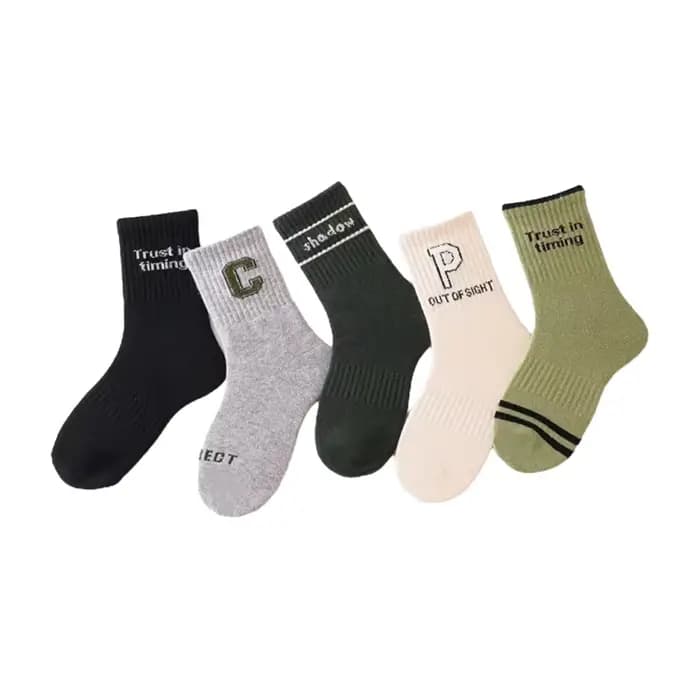 5 paires lettre sport enfants garçons chaussettes à la mode Cool mignon vitalité confortable doux respirant chaussettes pour enfants garçons filles