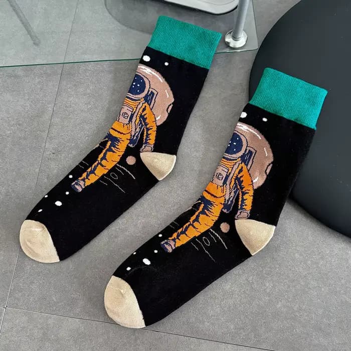 HAPPY SOCKS Taille 36-40 Personnalité des femmes adultes Quatre saisons Chaussettes épaisses mi-tube Couleur artistique