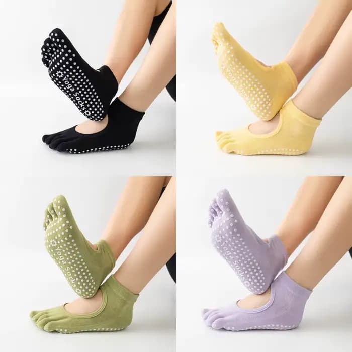 Chaussettes de Yoga dos nu à cinq orteils pour femmes