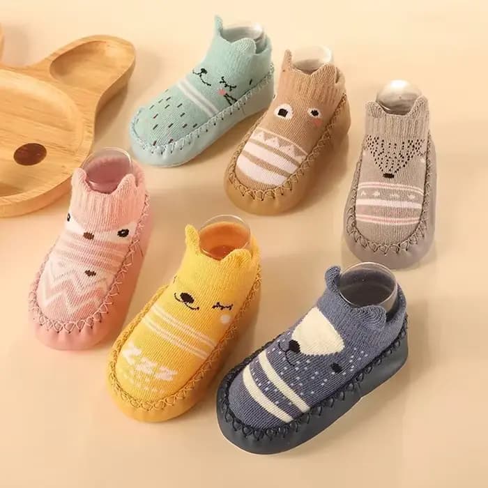 Chaussettes pour bébé, pantoufles avec semelles en caoutchouc