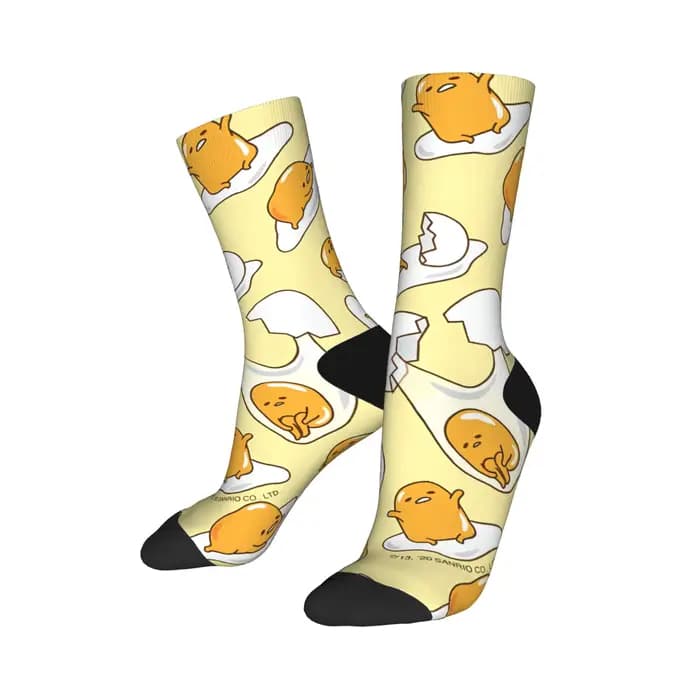 Chaussettes Gudetamas mignonnes, bas coréens pour hommes, chaussettes de sport chaudes et douces, Design d'hiver, antidérapantes