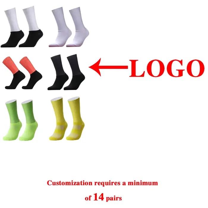 Chaussettes de cyclisme aérodynamiques personnalisables d'été anti-dérapantes en silicone pour hommes