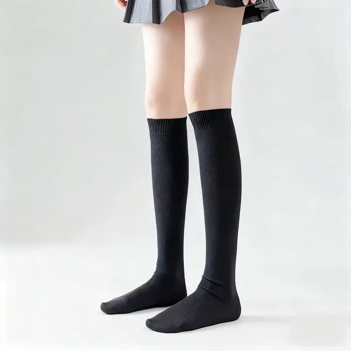 Élégant coloré genou haute femmes chaussettes d'hiver Dopamine couleur unie Klein bleu Rose rouge