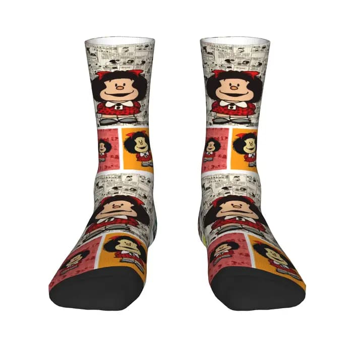 Mafaldas chaussettes de dessin animé bas gothiques automne