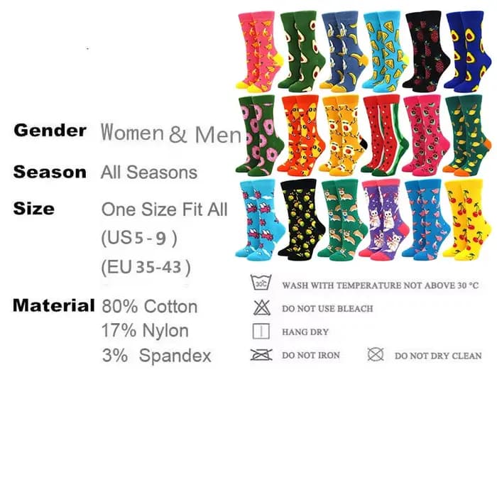 1 paire offres spéciales chaussettes drôles femmes décontracté dessin animé fruits banane avocat citron oeuf Cookie