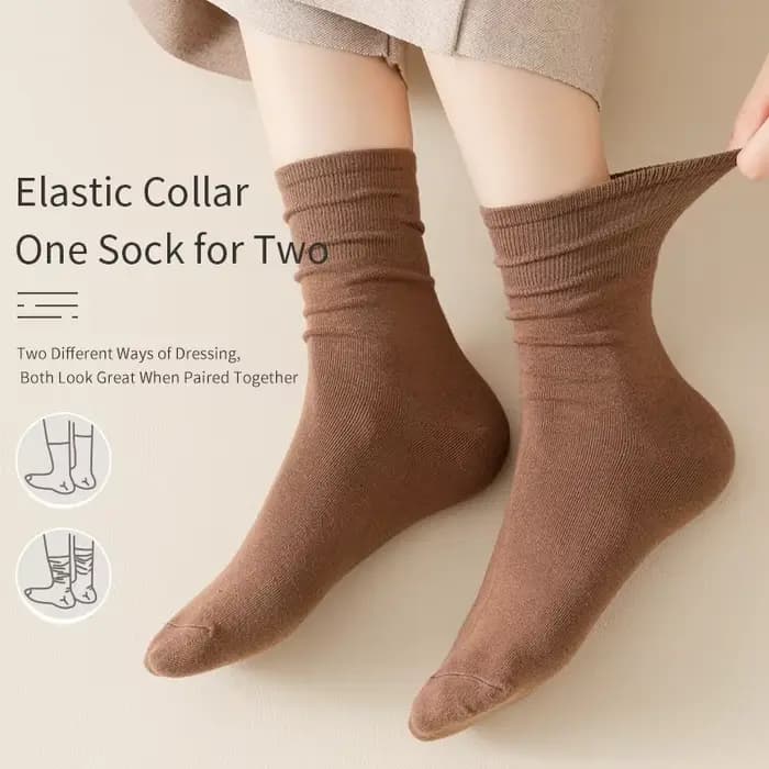 6 paires de chaussettes mi-tube simples et confortables pour femmes