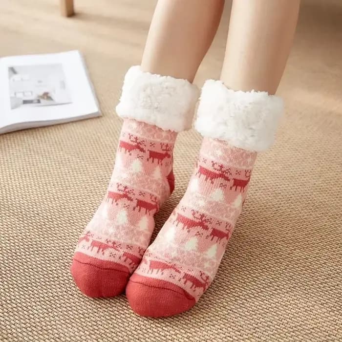 Chaussons thermiques en fourrure moelleuse pour femmes, chaussettes de vache mignonnes, vêtements de nuit chauds, chaussettes en peluche pour dames, chaussettes de sol doux, cadeau de Noël, hiver
