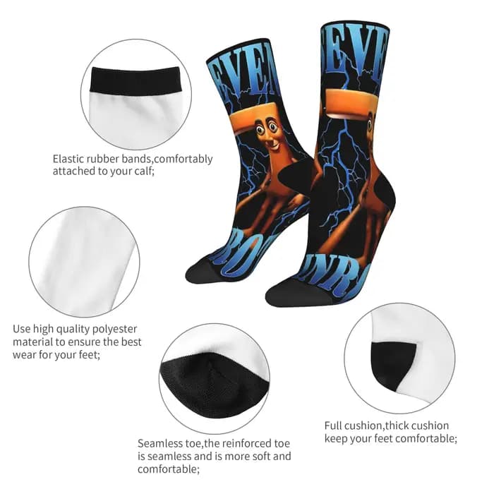 Chaussettes amusantes 67 Meme Italian Brainrot Tung Tung Sahur Six Seven, chaussettes d'automne modernes, chaudes et douces, imprimées, pour le cyclisme, anti-dérapantes