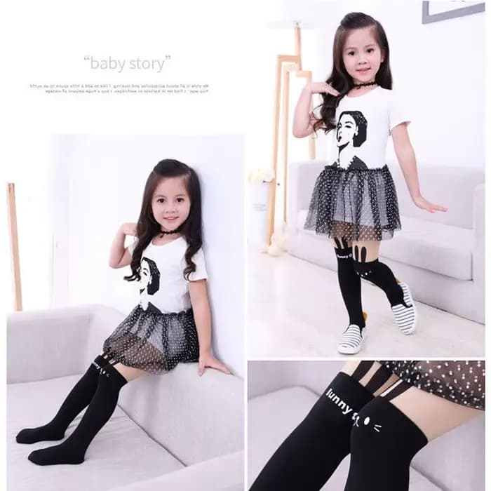 Collants en coton à motif de chat pour bébé fille