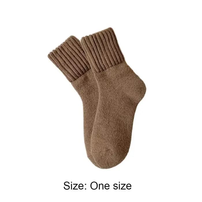 Chaussettes simples en laine épaisse de couleur unie