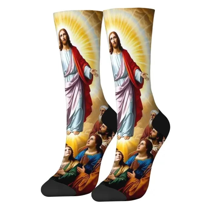 Mythe Jésus nouveauté chaussettes amusantes Harajuku style rétro confortable mode décontracté hommes