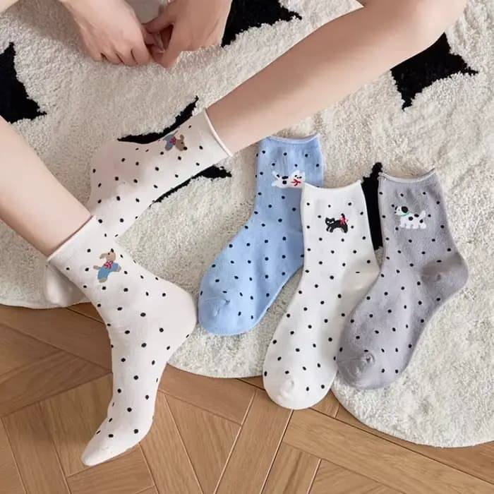 Femmes chaussettes japonais Kawaii dessin animé chien imprimé