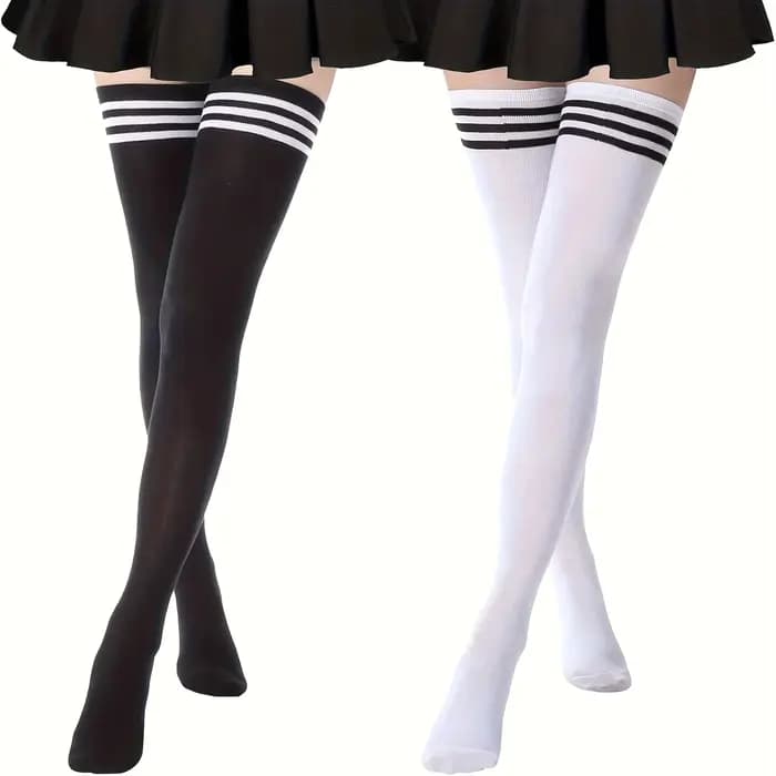1 paire de chaussettes hautes pour femmes