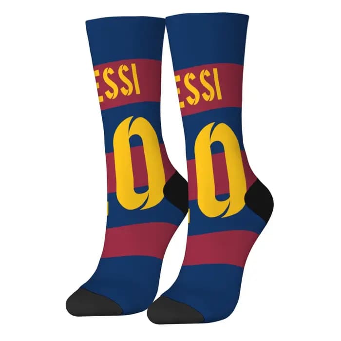 Messi Soccer No.10 chaussettes pour hommes nouveauté drôle heureux