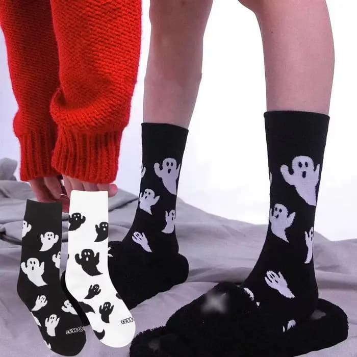 1 Paire de Chaussettes en Coton Noires pour Femme