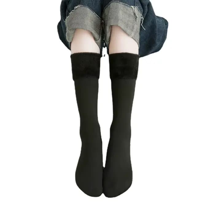 Chaussettes chaudes en velours sans couture pour femme