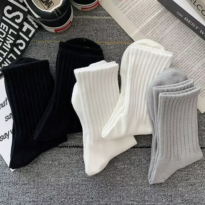 Nouveau 5 paires Cool hommes noir blanc chaussettes chaudes ensemble automne hiver mâle couleur unie Sport