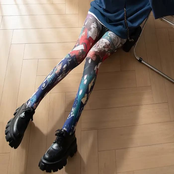 Collants imprimés rétro pour femmes
