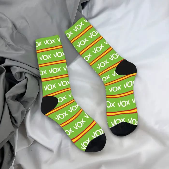 Mode hommes chaussettes Harajuku espagne Vox Logo chaussette Polyester espagne drapeau haute qualité femmes chaussettes printemps été automne hiver,