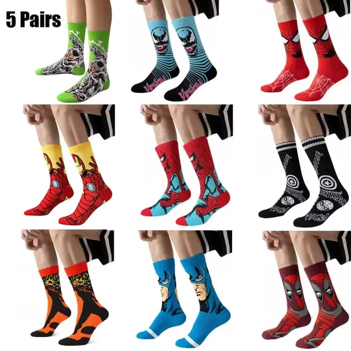 5 paires de chaussettes Marvel pour hommes et femmes