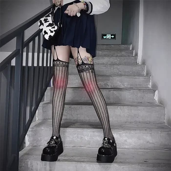Collants à rayures verticales pour femmes