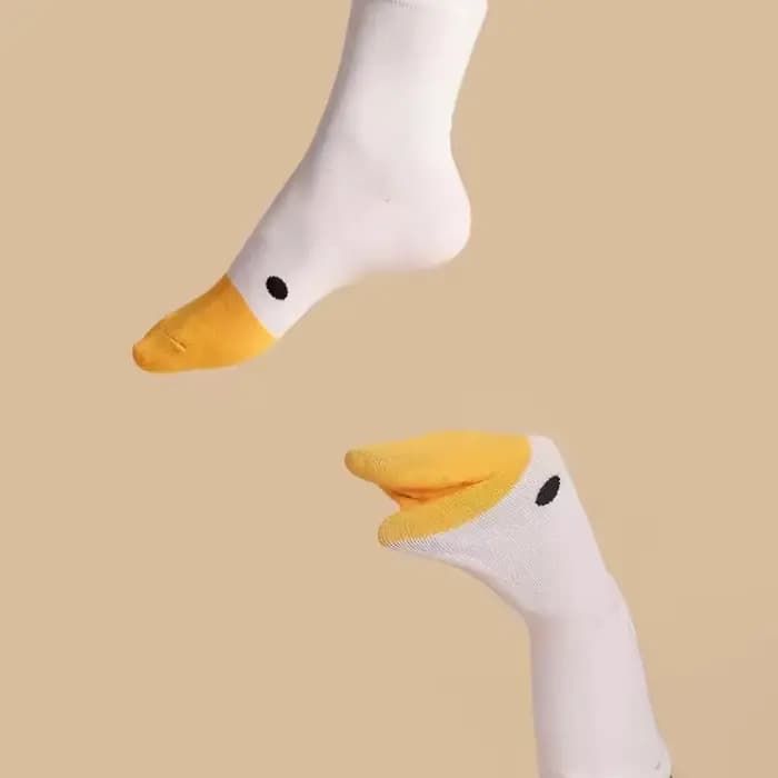 Nouvelles Chaussettes en Coton Sportives à Motif Tête d'Oie Amusante et Originale
