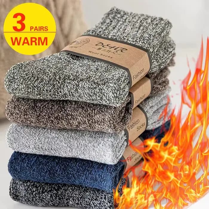 3 paires de chaussettes d'hiver épaisses pour hommes