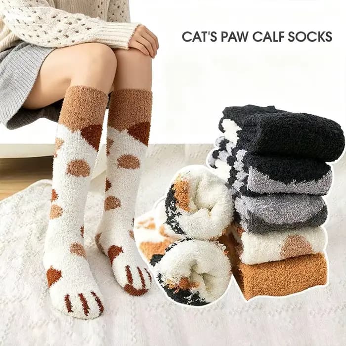 Chaussettes d'hiver en forme de patte de chat