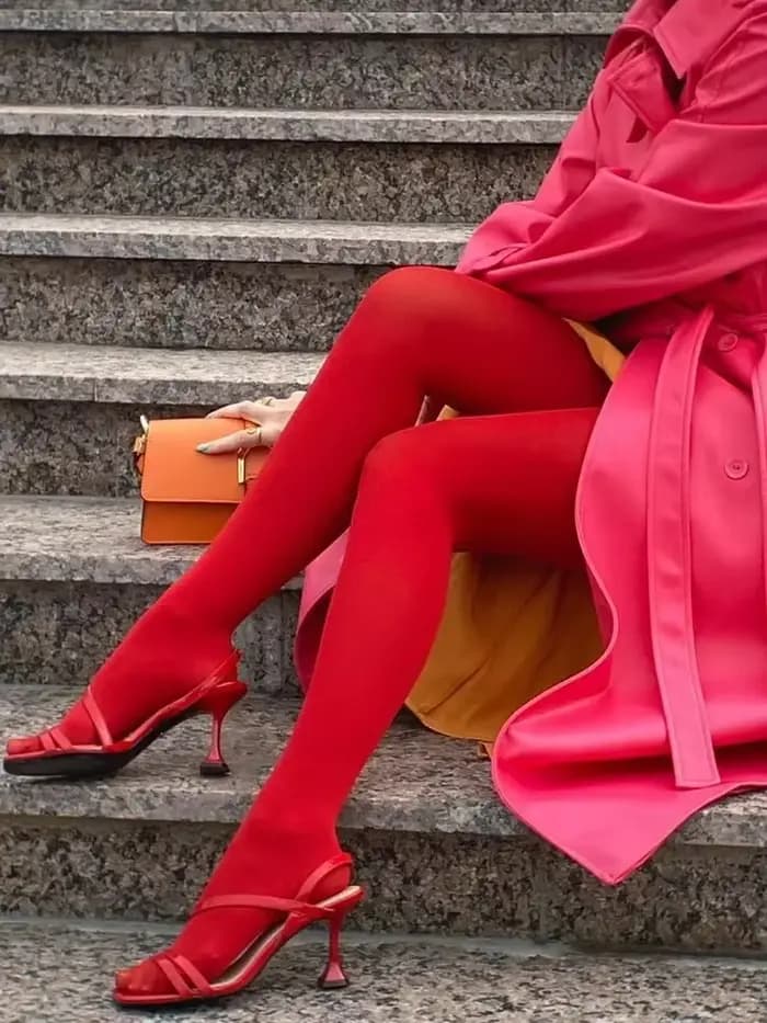 Nouvelles collants rouges pour femme