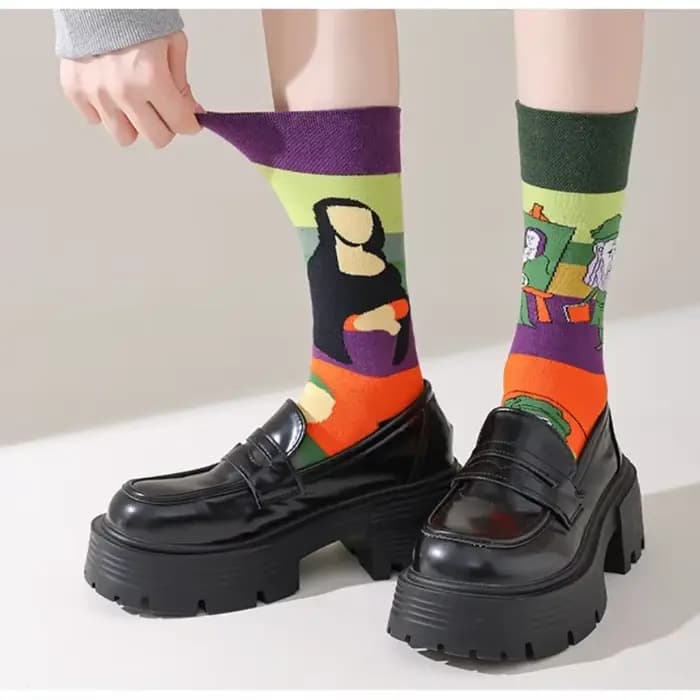 1 paire homme femmes chaussette originale AB marée chaussettes Van Gogh phare animaux marins