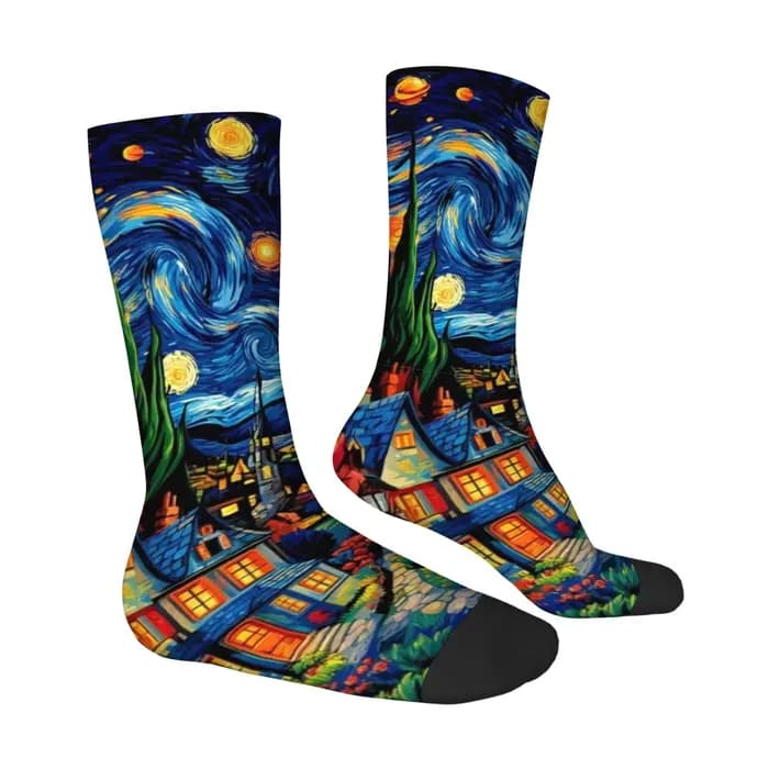 Chaussettes imprimées inspirées de Van Gogh