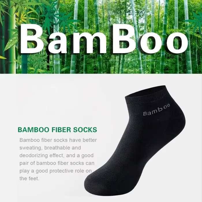 5 paires de chaussettes de cheville en Fiber de bambou pour hommes