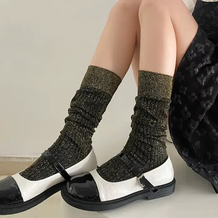 Chaussettes longues scintillantes pour femmes