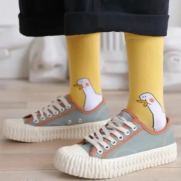 Drôle fou tête d'oie Sport coton chaussette créative heureux Animal chaussettes décontractées femmes hommes universel