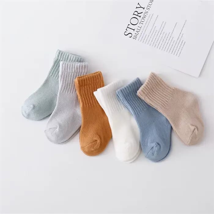 6 paires/ensemble nouveau-né bébé garçon fille chaussette coton solide doux infantile enfant en bas âge chaussettes