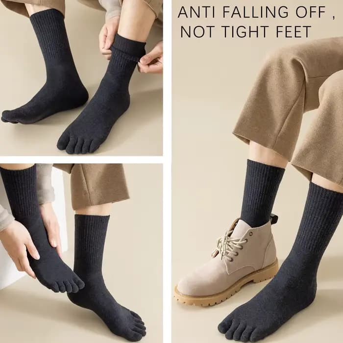 Chaussettes chaudes en laine à cinq doigts