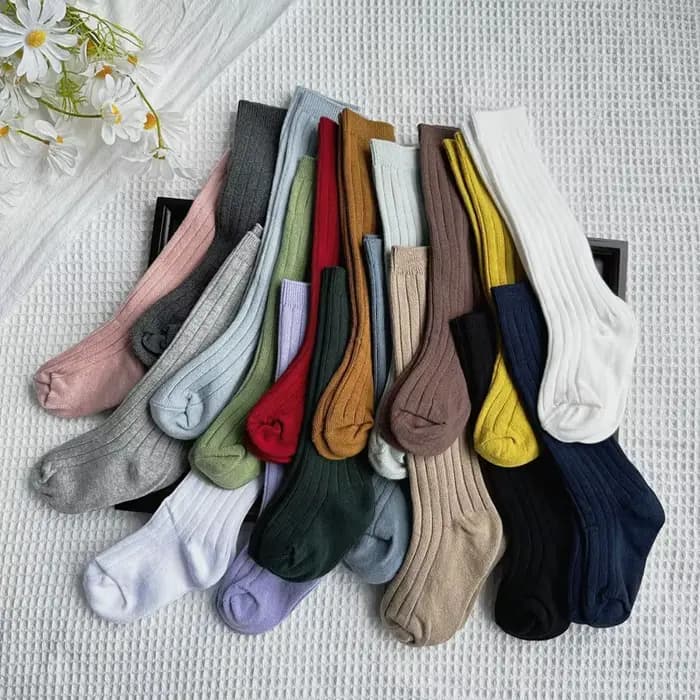 Chaussettes longues hautes en coton pour bébés garçons et filles, chaussettes douces à rayures respirantes pour enfants de 0 à 8 ans