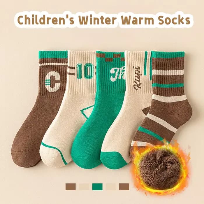 Lot de 5 paires de chaussettes d'hiver pour enfants