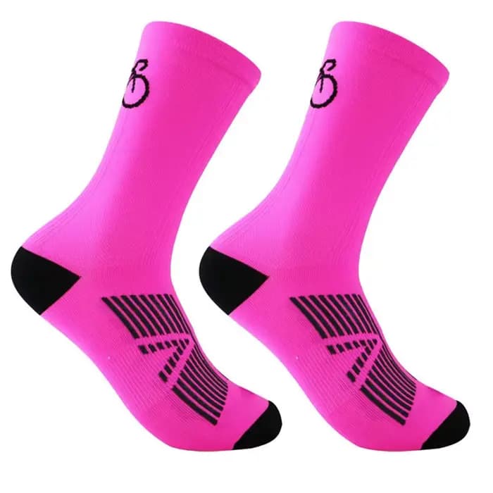 1 paire de chaussettes de cyclisme d'entraînement en plein air, renforcées aux orteils, tricotées, respirantes, antidérapantes, durables, unisexe, tailles européennes 38-43