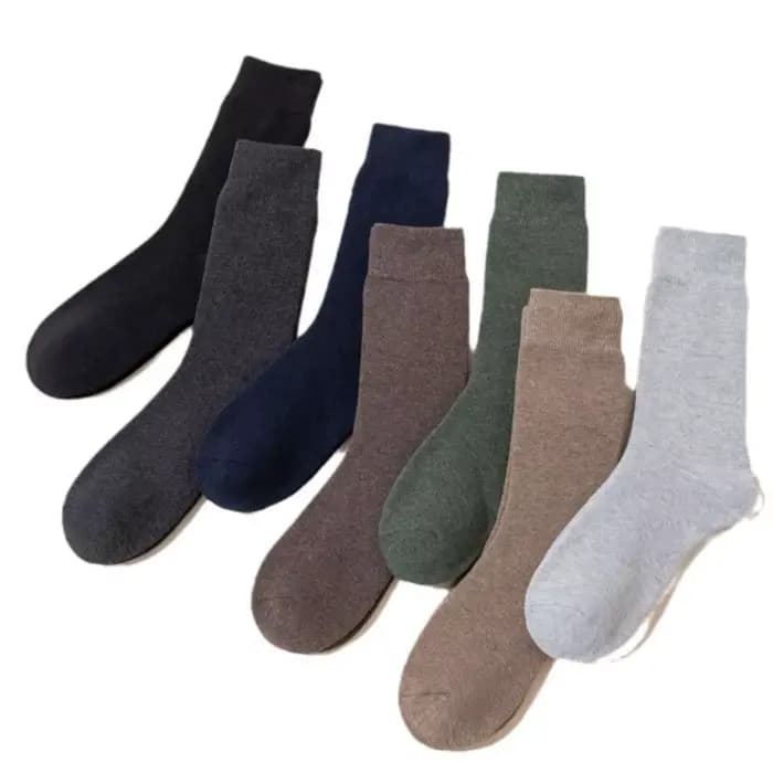 Chaussettes mi-tube chaudes en pur coton pour hommes