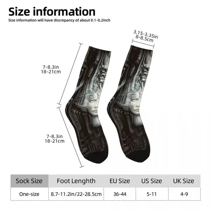 Hr Giger-articulation Painting Chaussettes Harajuku