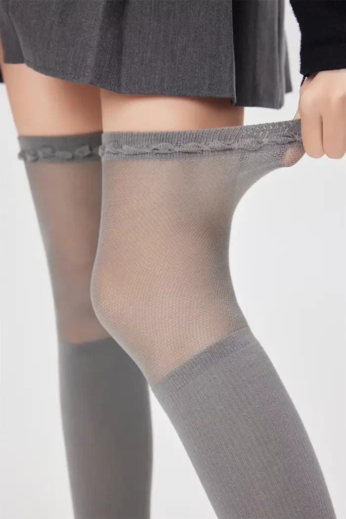 JK Y2K – chaussettes rayées en laine pour femmes