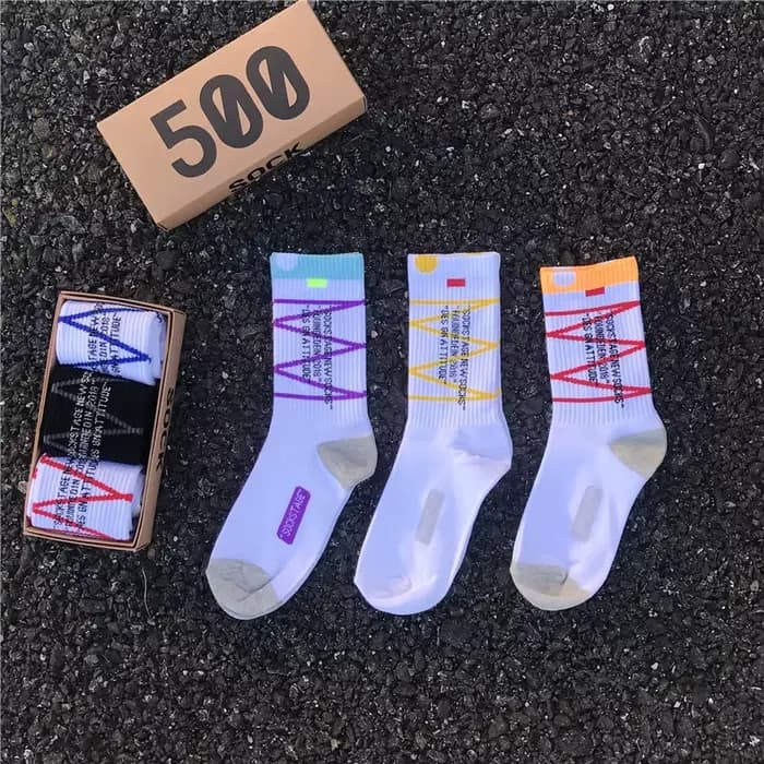 3 paires/boîte chaussettes hommes nouvelle mode d'automne signé conjoint Skateboard sport blanc/noir tendance Hip Hop amoureux coton chaussettes