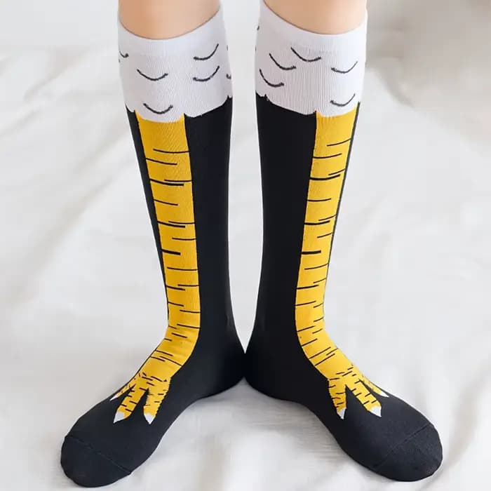 1/2/5/10 paires femmes genou chaussettes hautes à la mode dessin animé drôle poulet griffe