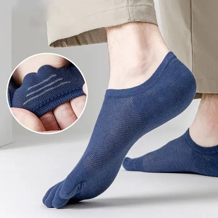 3 paires/lot chaussettes pour hommes respirant sueur nouveauté orteil