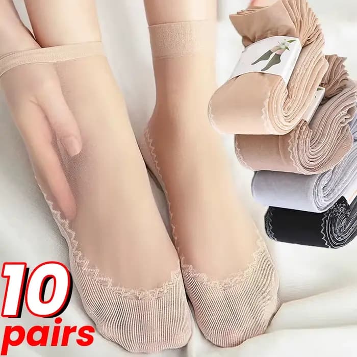 Chaussettes élastiques en dentelle pour femmes