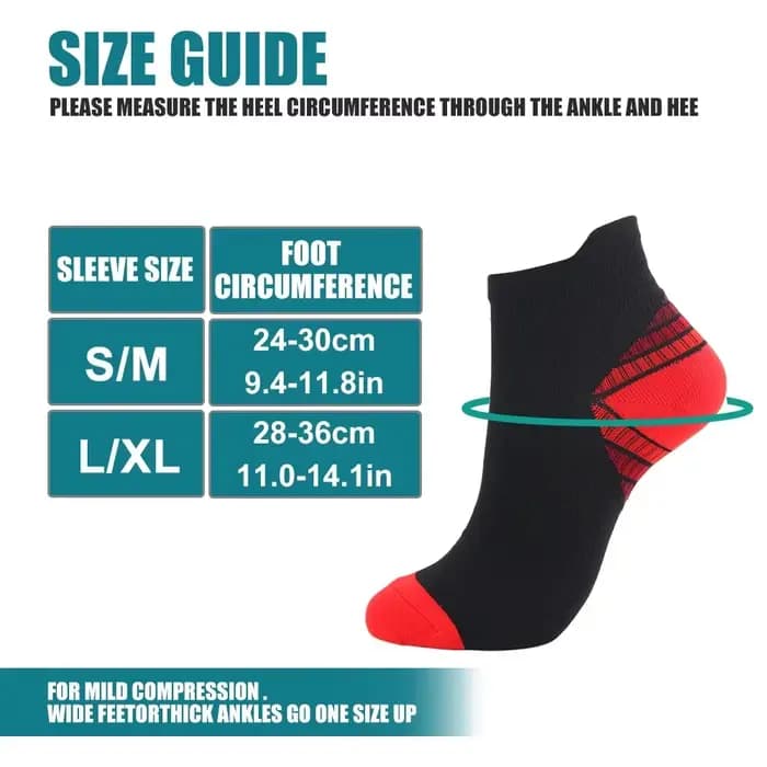 GOMOREON 1 paire de chaussettes de compression de cheville pour hommes et femmes
