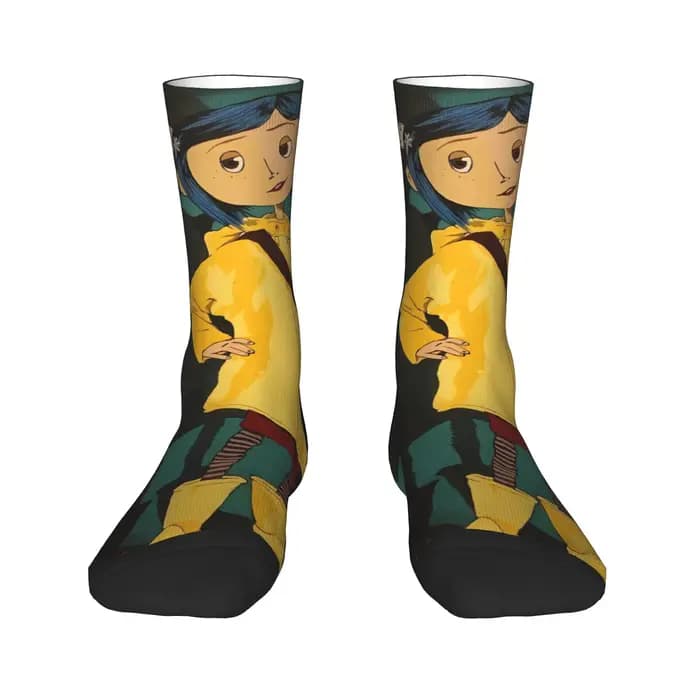 Coralines chaussettes horreur dessin animé drôle bas Couple doux extérieur chaussettes automne modèle anti-dérapant chaussettes
