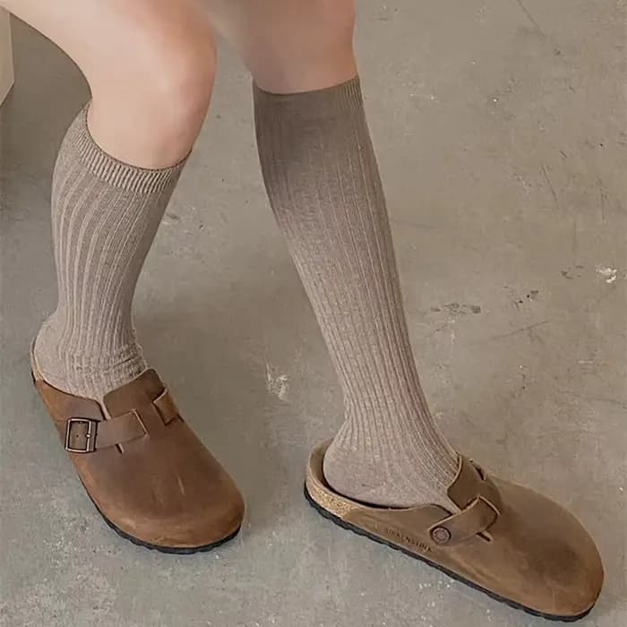 Ogo-Chaussettes longues en coton pour femme